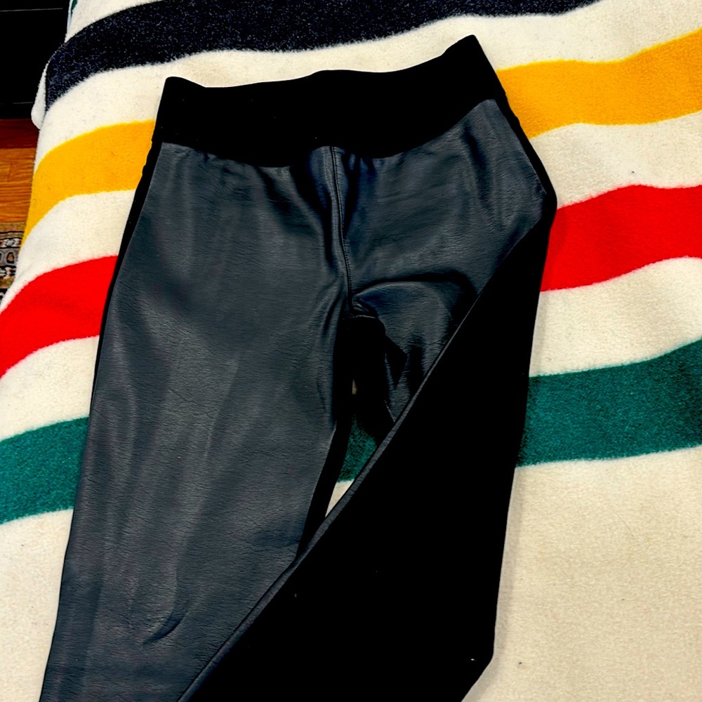Club Monaco Faux black leather legging